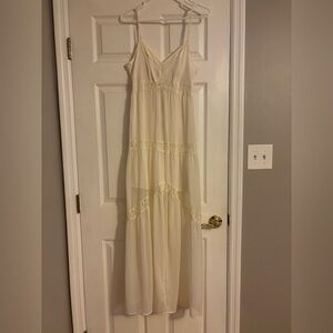 Long white bohemian style dress